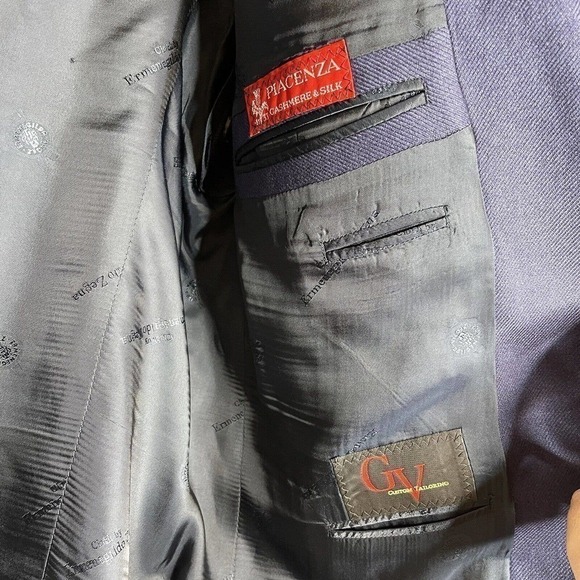 Men's Piacenza Silk Cashmere Blazer Navy Size 44 - Picture 4 of 6